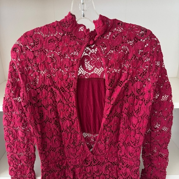 FREE PEOPLE x NIGHTCAP Red Dixie Lace Playsuit - Picture 6 of 7